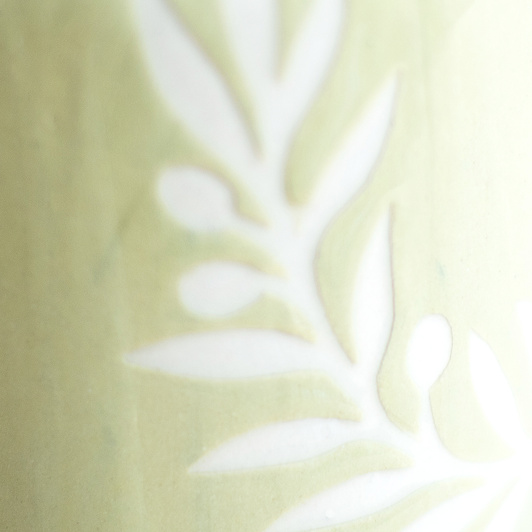 Butelka na oliwę. Szałwiowa z gałązką oliwną. Z uszkiem.