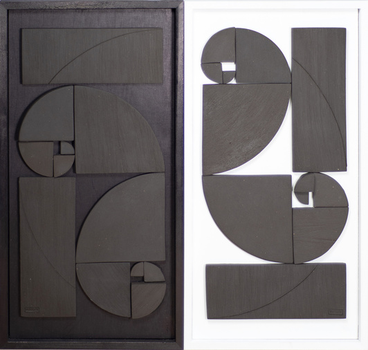 Dekoracja ceramiczna "Złoty Podział" Biało-Brązowa