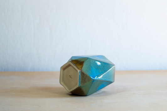 Wazon błyszczący, turkusowy origami