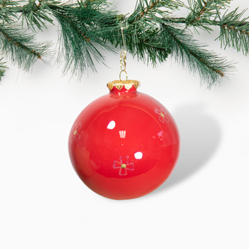 Bombka Czerwona w Krzyżyki