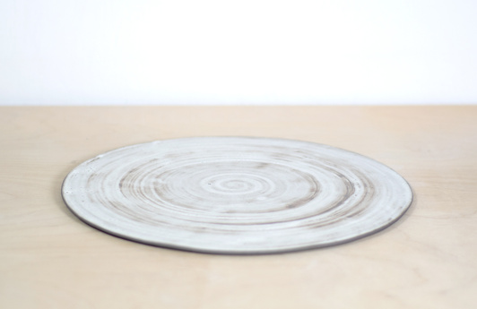 Talerz Duży Płaski Czarno-Biały