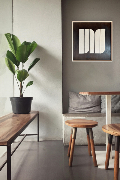 Dekoracja ceramiczna "Abstrakcja" Brązowy Kwadrat