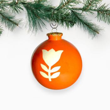 Bombka Pomarańczowa w kwiaty