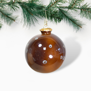 Bombka Miedziana w Złote Kropki