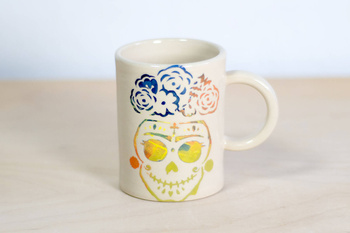 Kubek na kawę lub herbatę. Białe Santa Muerte