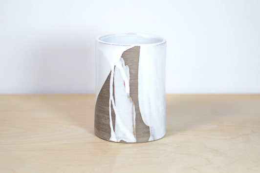 Wazon Szary Malowany Bielą