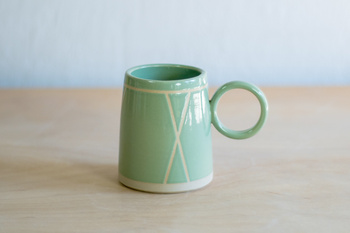 Kubek na herbatę szałwiowy w kreseczki