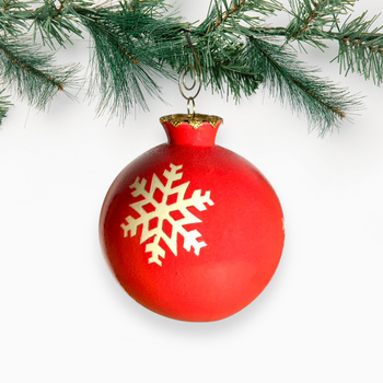 Bombka Czerwona w gwiazdki