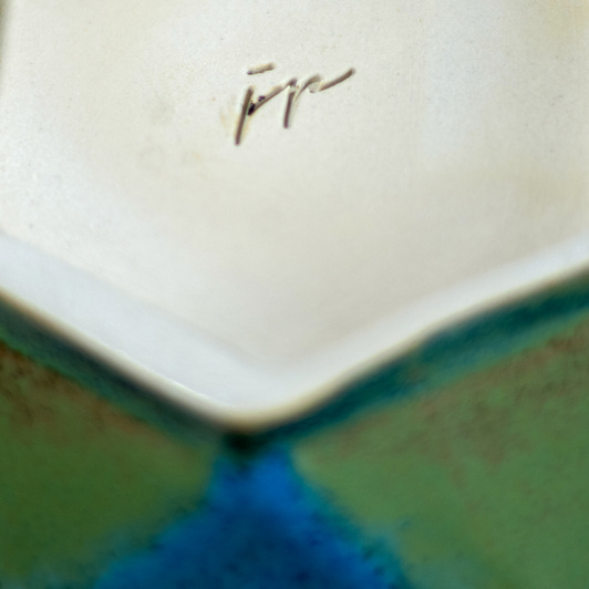 Wazon błyszczący, turkusowy origami