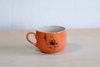 Filiżanka na kawę z tatuażami, pomarańczowa