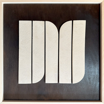 Dekoracja ceramiczna "Abstrakcja" Brązowy Kwadrat