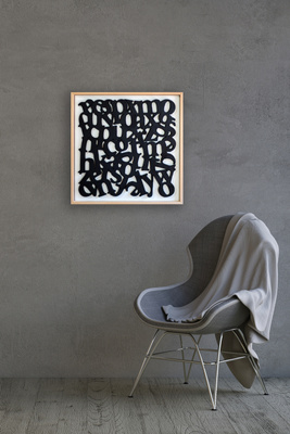 Dekoracja ceramiczna "Czarno-Literkowo"