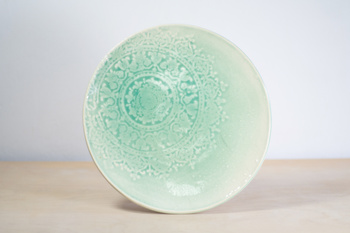 Talerz Relief turkusowa mandala