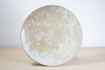 Talerz Relief biała mandala