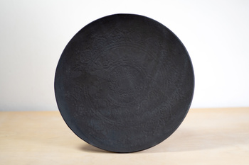 Talerz Relef czarna mandala