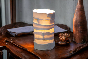 Lampa ceramiczna Papierowa Porcelana Mała
