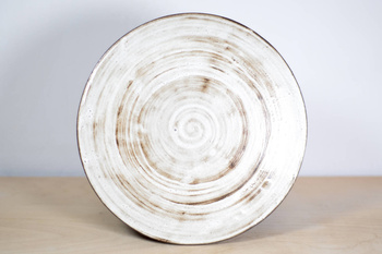 Talerz Duży Płaski Czarno-Biały