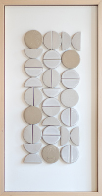 Dekoracja ceramiczna "Kółka i półkola" Białe kombinacje