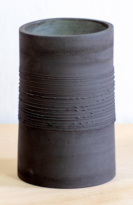 Wazon Czarny Poziome Paski