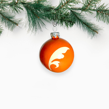 Bombka Mała Pomarańczowy motyw roślinny